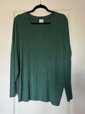 CAbi Heathered Sage V-Neck Pullover
